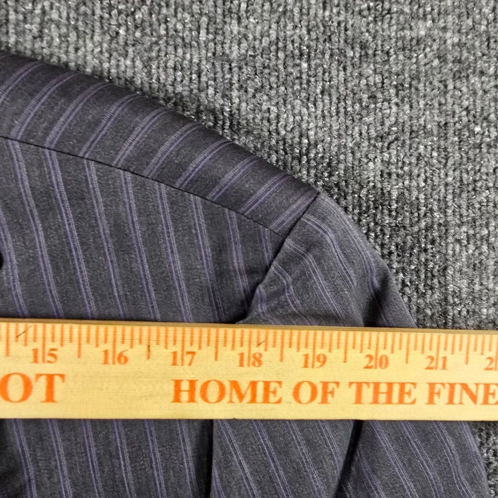 Hugo Boss Mens 44L Blazer Paolini Movio US Grey Purple Pinstripe Sport Coat 44 L